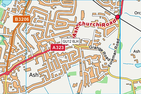 GU12 6LH map - OS VectorMap District (Ordnance Survey) GU12 6LH map - OS VectorMap District (Ordnance Survey)