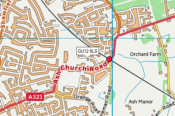 GU12 6LS map - OS VectorMap District (Ordnance Survey) GU12 6LS map - OS VectorMap District (Ordnance Survey)