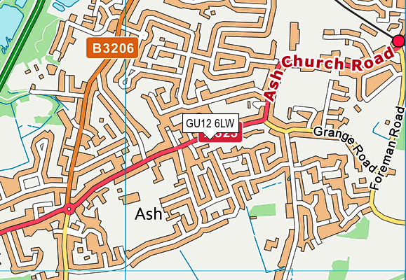 GU12 6LW map - OS VectorMap District (Ordnance Survey) GU12 6LW map - OS VectorMap District (Ordnance Survey)