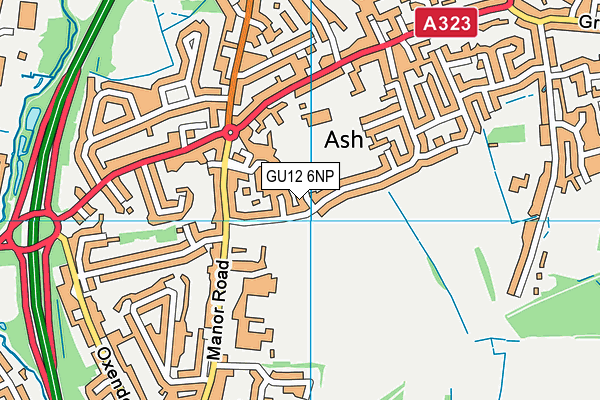 GU12 6NP map - OS VectorMap District (Ordnance Survey) GU12 6NP map - OS VectorMap District (Ordnance Survey)
