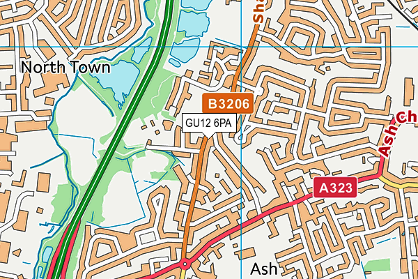 GU12 6PA map - OS VectorMap District (Ordnance Survey) GU12 6PA map - OS VectorMap District (Ordnance Survey)