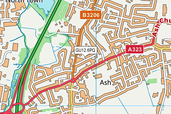 GU12 6PQ map - OS VectorMap District (Ordnance Survey) GU12 6PQ map - OS VectorMap District (Ordnance Survey)