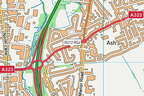 GU12 6QJ map - OS VectorMap District (Ordnance Survey) GU12 6QJ map - OS VectorMap District (Ordnance Survey)