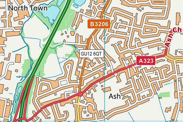 GU12 6QT map - OS VectorMap District (Ordnance Survey) GU12 6QT map - OS VectorMap District (Ordnance Survey)