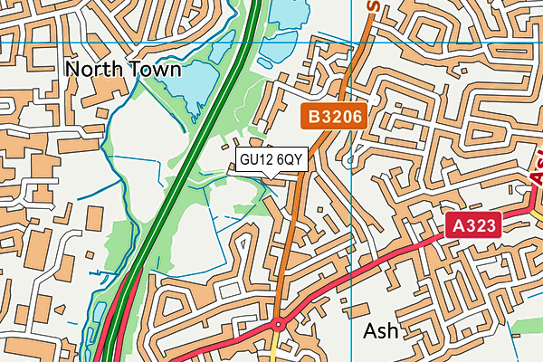 GU12 6QY map - OS VectorMap District (Ordnance Survey) GU12 6QY map - OS VectorMap District (Ordnance Survey)