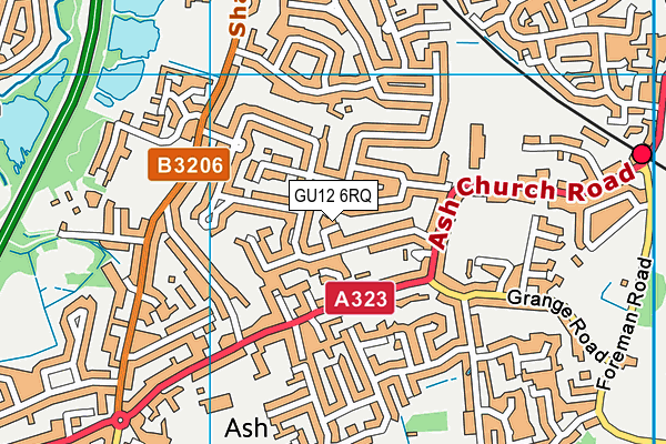GU12 6RQ map - OS VectorMap District (Ordnance Survey) GU12 6RQ map - OS VectorMap District (Ordnance Survey)