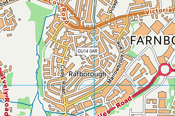 GU14 0AR map - OS VectorMap District (Ordnance Survey) GU14 0AR map - OS VectorMap District (Ordnance Survey)