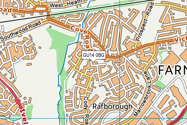 GU14 0BG map - OS VectorMap District (Ordnance Survey) GU14 0BG map - OS VectorMap District (Ordnance Survey)