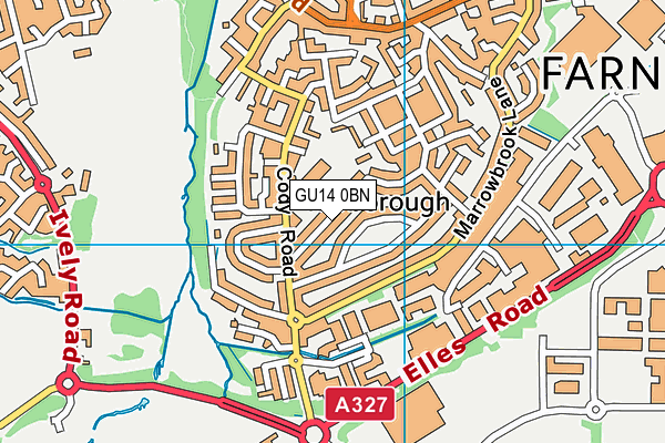 GU14 0BN map - OS VectorMap District (Ordnance Survey) GU14 0BN map - OS VectorMap District (Ordnance Survey)