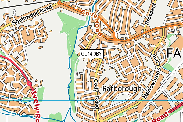 GU14 0BY map - OS VectorMap District (Ordnance Survey) GU14 0BY map - OS VectorMap District (Ordnance Survey)