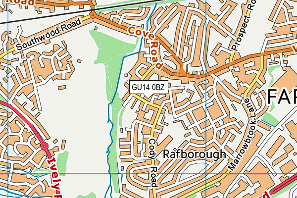GU14 0BZ map - OS VectorMap District (Ordnance Survey) GU14 0BZ map - OS VectorMap District (Ordnance Survey)