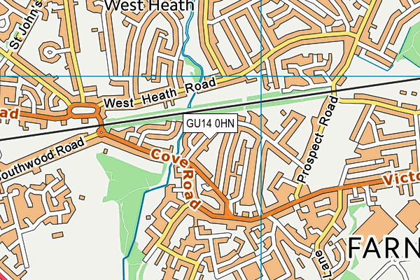 GU14 0HN map - OS VectorMap District (Ordnance Survey) GU14 0HN map - OS VectorMap District (Ordnance Survey)