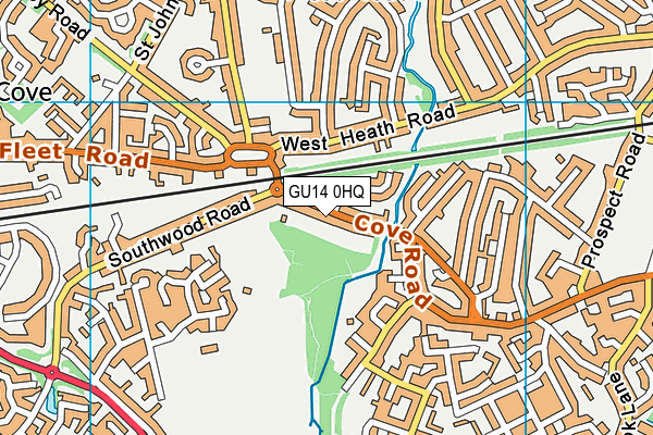 GU14 0HQ map - OS VectorMap District (Ordnance Survey)