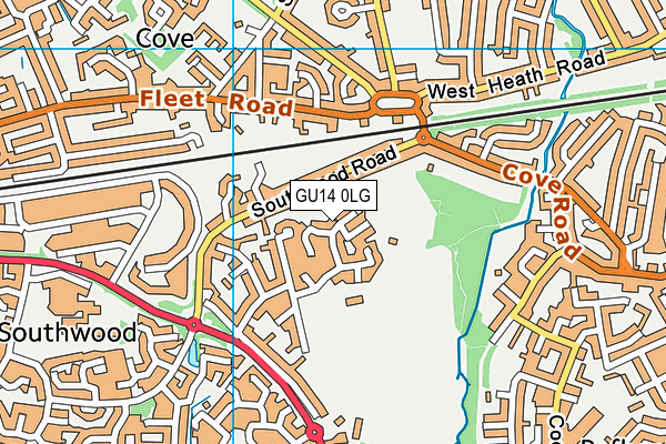 GU14 0LG map - OS VectorMap District (Ordnance Survey) GU14 0LG map - OS VectorMap District (Ordnance Survey)
