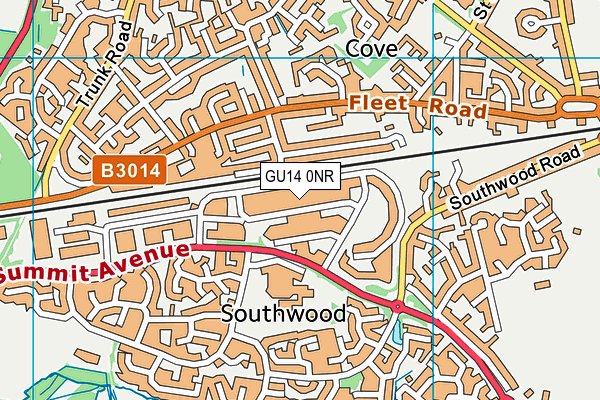 GU14 0NR map - OS VectorMap District (Ordnance Survey) GU14 0NR map - OS VectorMap District (Ordnance Survey)