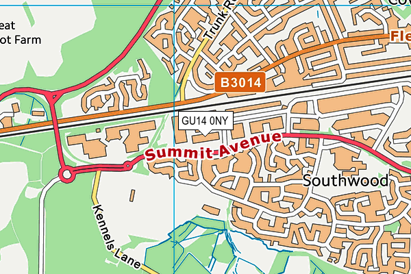 GU14 0NY map - OS VectorMap District (Ordnance Survey) GU14 0NY map - OS VectorMap District (Ordnance Survey)