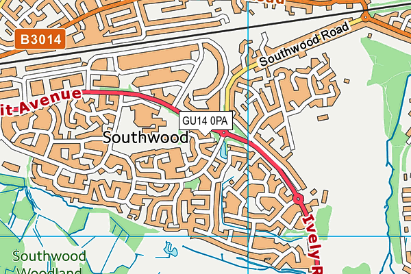GU14 0PA map - OS VectorMap District (Ordnance Survey) GU14 0PA map - OS VectorMap District (Ordnance Survey)