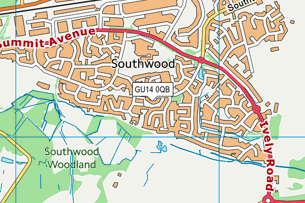 GU14 0QB map - OS VectorMap District (Ordnance Survey) GU14 0QB map - OS VectorMap District (Ordnance Survey)
