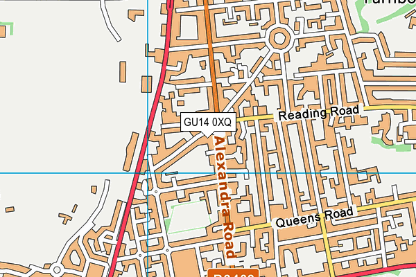 GU14 0XQ map - OS VectorMap District (Ordnance Survey) GU14 0XQ map - OS VectorMap District (Ordnance Survey)
