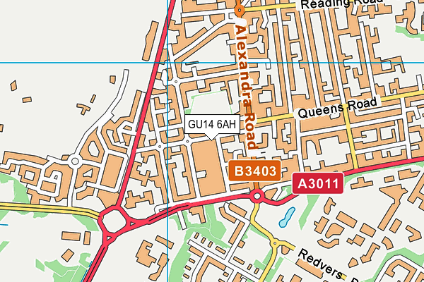 GU14 6AH map - OS VectorMap District (Ordnance Survey) GU14 6AH map - OS VectorMap District (Ordnance Survey)