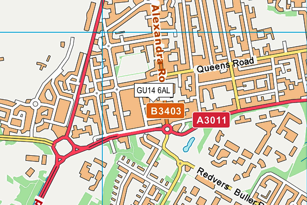 GU14 6AL map - OS VectorMap District (Ordnance Survey) GU14 6AL map - OS VectorMap District (Ordnance Survey)