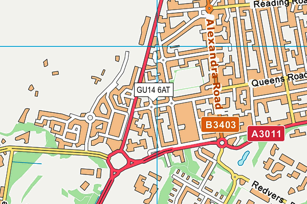 GU14 6AT map - OS VectorMap District (Ordnance Survey) GU14 6AT map - OS VectorMap District (Ordnance Survey)