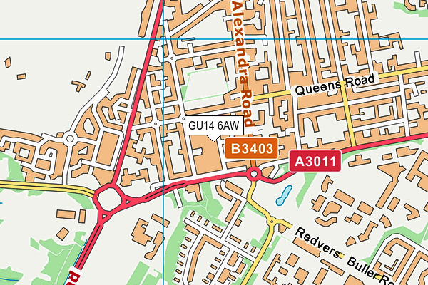 GU14 6AW map - OS VectorMap District (Ordnance Survey) GU14 6AW map - OS VectorMap District (Ordnance Survey)