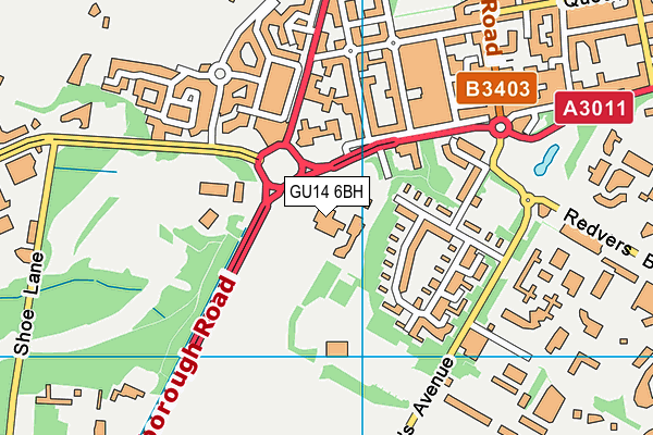 GU14 6BH map - OS VectorMap District (Ordnance Survey) GU14 6BH map - OS VectorMap District (Ordnance Survey)