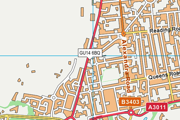 GU14 6BQ map - OS VectorMap District (Ordnance Survey) GU14 6BQ map - OS VectorMap District (Ordnance Survey)