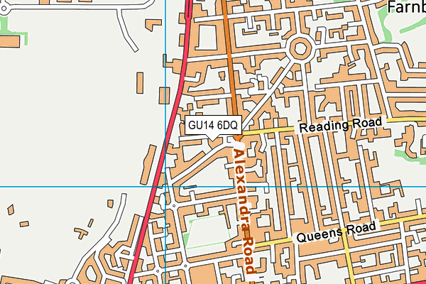 GU14 6DQ map - OS VectorMap District (Ordnance Survey) GU14 6DQ map - OS VectorMap District (Ordnance Survey)