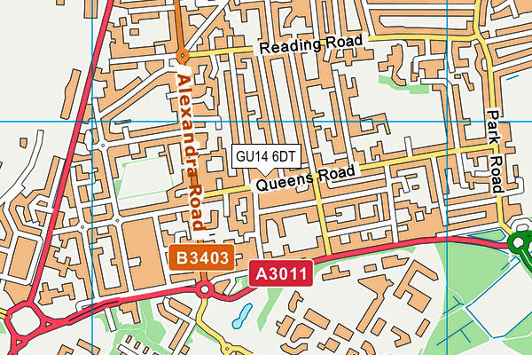 GU14 6DT map - OS VectorMap District (Ordnance Survey) GU14 6DT map - OS VectorMap District (Ordnance Survey)