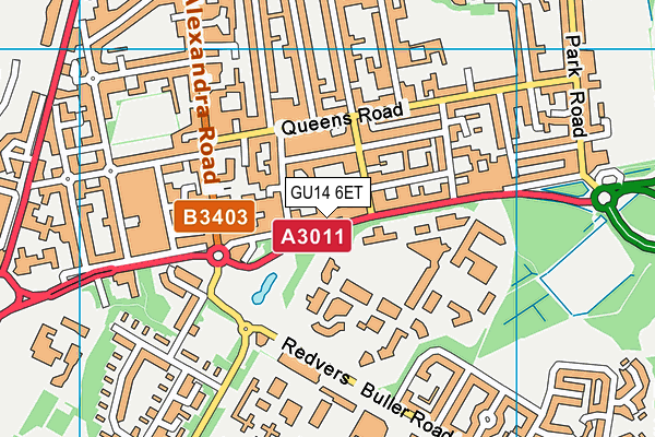 GU14 6ET map - OS VectorMap District (Ordnance Survey) GU14 6ET map - OS VectorMap District (Ordnance Survey)