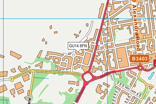 GU14 6FN map - OS VectorMap District (Ordnance Survey) GU14 6FN map - OS VectorMap District (Ordnance Survey)
