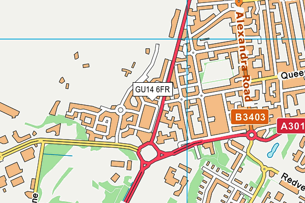 GU14 6FR map - OS VectorMap District (Ordnance Survey) GU14 6FR map - OS VectorMap District (Ordnance Survey)