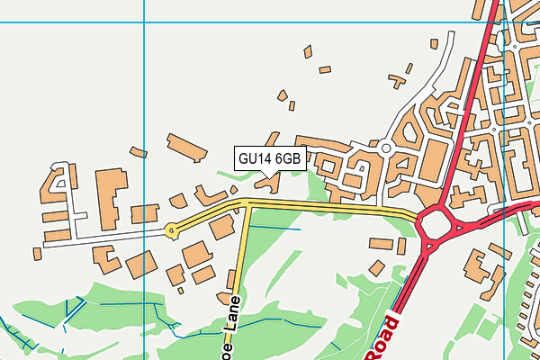 GU14 6GB map - OS VectorMap District (Ordnance Survey) GU14 6GB map - OS VectorMap District (Ordnance Survey)