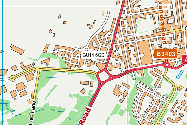 GU14 6GD map - OS VectorMap District (Ordnance Survey) GU14 6GD map - OS VectorMap District (Ordnance Survey)