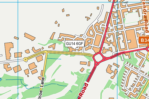GU14 6GF map - OS VectorMap District (Ordnance Survey) GU14 6GF map - OS VectorMap District (Ordnance Survey)