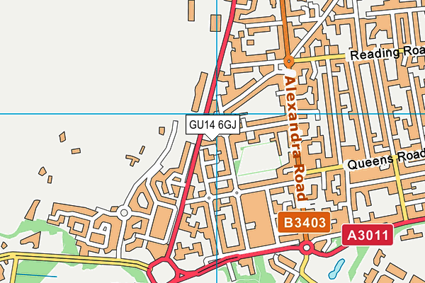 GU14 6GJ map - OS VectorMap District (Ordnance Survey) GU14 6GJ map - OS VectorMap District (Ordnance Survey)