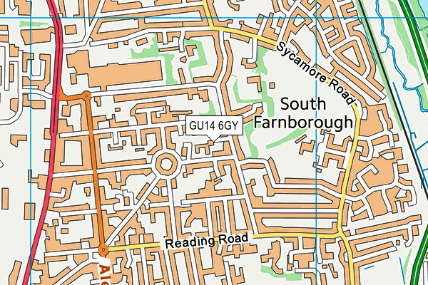 GU14 6GY map - OS VectorMap District (Ordnance Survey) GU14 6GY map - OS VectorMap District (Ordnance Survey)