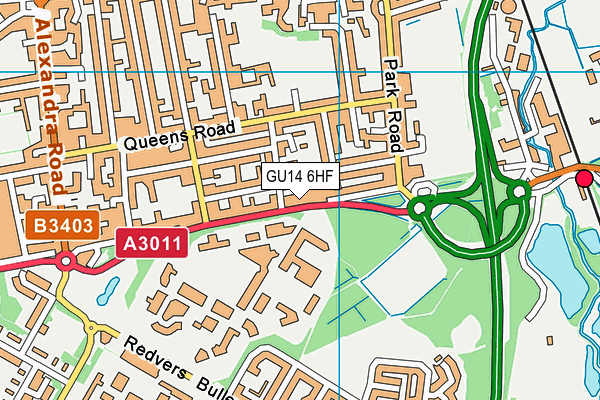 GU14 6HF map - OS VectorMap District (Ordnance Survey) GU14 6HF map - OS VectorMap District (Ordnance Survey)
