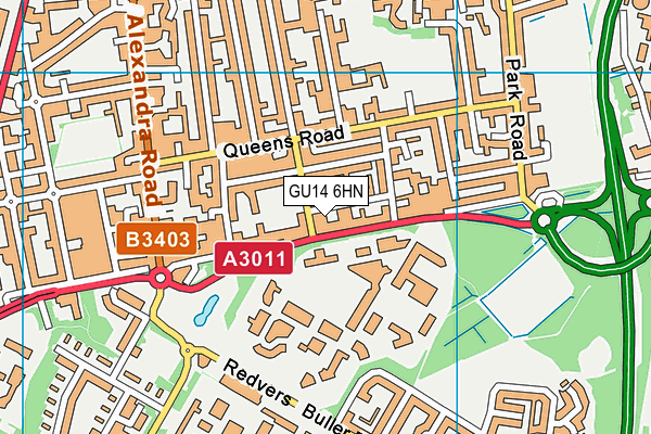 GU14 6HN map - OS VectorMap District (Ordnance Survey) GU14 6HN map - OS VectorMap District (Ordnance Survey)
