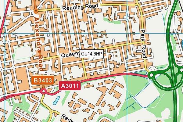 GU14 6HP map - OS VectorMap District (Ordnance Survey)