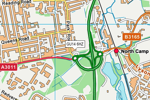 GU14 6HZ map - OS VectorMap District (Ordnance Survey) GU14 6HZ map - OS VectorMap District (Ordnance Survey)