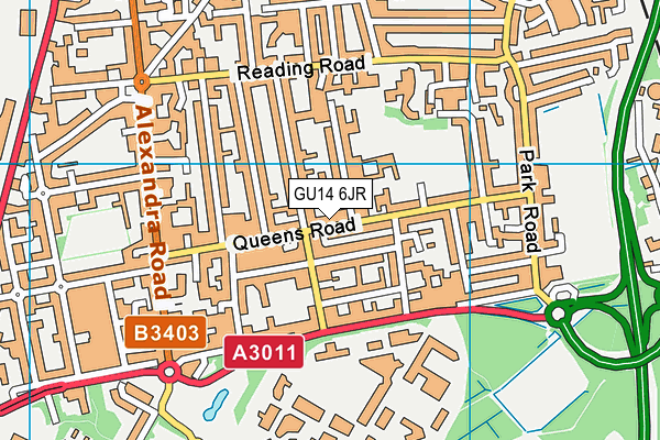 GU14 6JR map - OS VectorMap District (Ordnance Survey) GU14 6JR map - OS VectorMap District (Ordnance Survey)