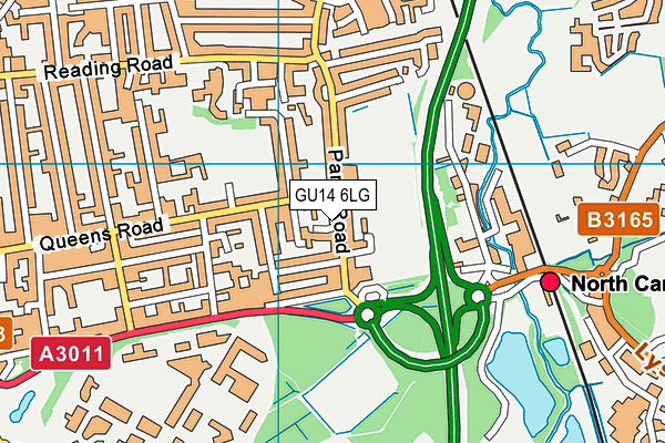 GU14 6LG map - OS VectorMap District (Ordnance Survey) GU14 6LG map - OS VectorMap District (Ordnance Survey)