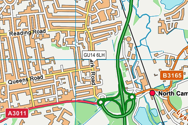 GU14 6LH map - OS VectorMap District (Ordnance Survey) GU14 6LH map - OS VectorMap District (Ordnance Survey)