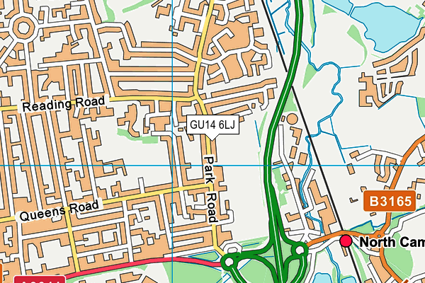 GU14 6LJ map - OS VectorMap District (Ordnance Survey)