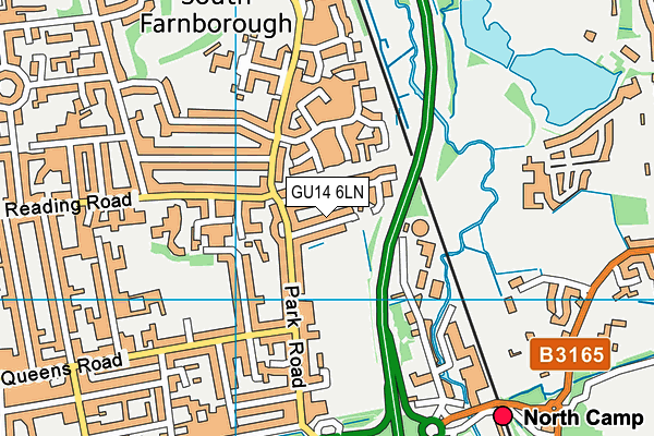 GU14 6LN map - OS VectorMap District (Ordnance Survey) GU14 6LN map - OS VectorMap District (Ordnance Survey)