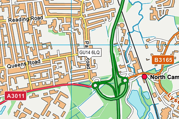 GU14 6LQ map - OS VectorMap District (Ordnance Survey) GU14 6LQ map - OS VectorMap District (Ordnance Survey)