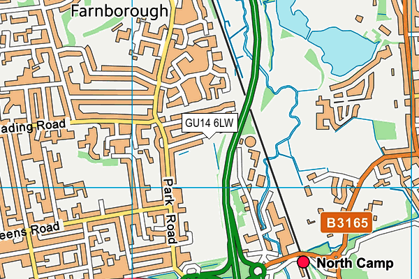 GU14 6LW map - OS VectorMap District (Ordnance Survey) GU14 6LW map - OS VectorMap District (Ordnance Survey)